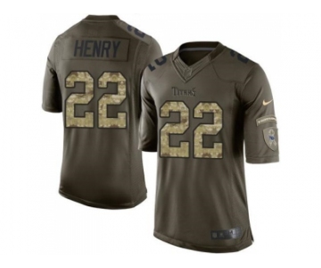 Nike Tennessee Titans #22 Derrick Henry Green Men's Stitched NFL Limited Salute to Service Jersey