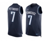 Nike Tennessee Titans #7 Zach Mettenberger Navy Blue Alternate Men's Stitched NFL Limited Tank Top Jersey
