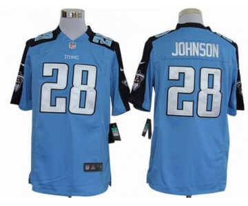 nike nfl jerseys tennessee titans #28 chris johnson lt.blue[nike limited]