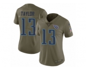Women Nike Tennessee Titans #13 Taywan Taylor Limited Olive 2017 Salute to Service NFL Jersey