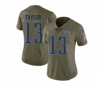 Women Nike Tennessee Titans #13 Taywan Taylor Limited Olive 2017 Salute to Service NFL Jersey