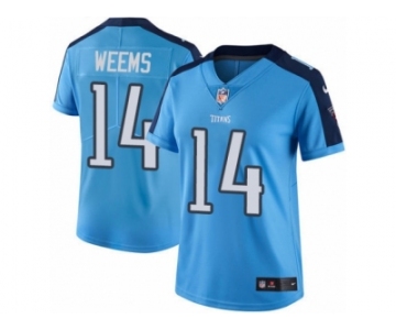 Women Nike Tennessee Titans #14 Eric Weems Limited Light Blue Rush Vapor Untouchable NFL Jersey