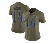 Women Nike Tennessee Titans #14 Eric Weems Limited Olive 2017 Salute to Service NFL Jersey
