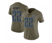 Women Nike Tennessee Titans #22 Derrick Henry Olive Stitched NFL Limited 2017 Salute to Service Jersey