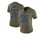 Women Nike Tennessee Titans #36 LeShaun Sims Limited Olive 2017 Salute to Service NFL Jersey