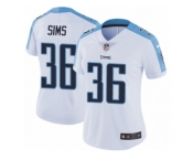 Women Nike Tennessee Titans #36 LeShaun Sims White Vapor Untouchable Limited Player NFL Jersey