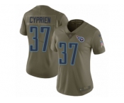 Women Nike Tennessee Titans #37 Johnathan Cyprien Limited Olive 2017 Salute to Service NFL Jersey