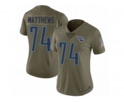 Women Nike Tennessee Titans #74 Bruce Matthews Limited Olive 2017 Salute to Service NFL Jersey