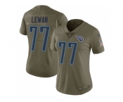 Women Nike Tennessee Titans #77 Taylor Lewan Olive Stitched NFL Limited 2017 Salute to Service Jersey