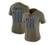 Women Nike Tennessee Titans #78 Jack Conklin Olive Stitched NFL Limited 2017 Salute to Service Jersey