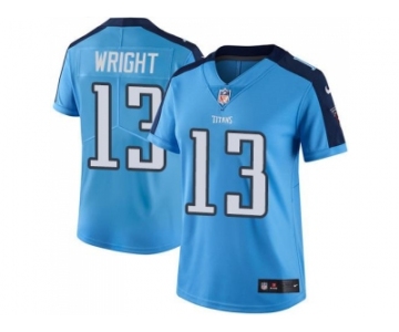 Women's Nike Tennessee Titans #13 Kendall Wright Light Blue Stitched NFL Limited Rush Jersey