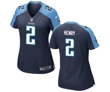 Women's Nike Tennessee Titans #2 Derrick Henry Navy Blue Alternate NFL Jersey