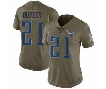 Women's Nike Tennessee Titans #21 Malcolm Butler Limited Olive 2017 Salute to Service NFL Jersey