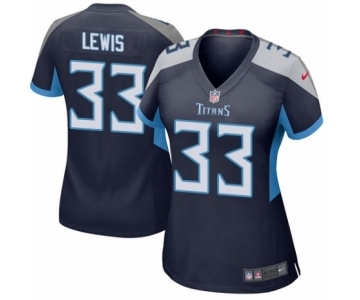 Women's Nike Tennessee Titans #33 Dion Lewis Game Navy Blue Team Color NFL Jersey