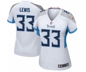 Women's Nike Tennessee Titans #33 Dion Lewis Game White NFL Jersey