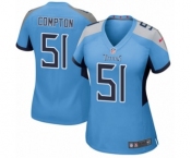 Women's Nike Tennessee Titans #51 Will Compton Game Light Blue Alternate NFL Jersey