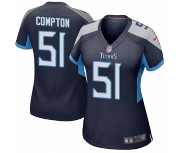 Women's Nike Tennessee Titans #51 Will Compton Game Navy Blue Team Color NFL Jersey