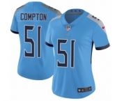 Women's Nike Tennessee Titans #51 Will Compton Light Blue Alternate Vapor Untouchable Limited Player NFL Jersey