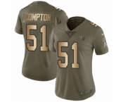 Women's Nike Tennessee Titans #51 Will Compton Limited Olive Gold 2017 Salute to Service NFL Jersey