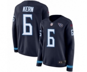 Women's Nike Tennessee Titans #6 Brett Kern Limited Navy Blue Therma Long Sleeve NFL Jersey