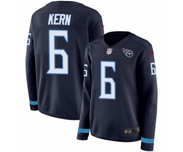Women's Nike Tennessee Titans #6 Brett Kern Limited Navy Blue Therma Long Sleeve NFL Jersey