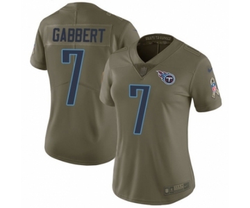 Women's Nike Tennessee Titans #7 Blaine Gabbert Limited Olive 2017 Salute to Service NFL Jersey