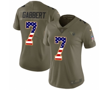 Women's Nike Tennessee Titans #7 Blaine Gabbert Limited Olive USA Flag 2017 Salute to Service NFL Jersey