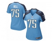 Women's Nike Tennessee Titans #75 Byron Bell Game Light Blue Team Color NFL Jersey