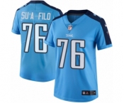 Women's Nike Tennessee Titans #76 Xavier Su'a-Filo Limited Light Blue Rush Vapor Untouchable NFL Jersey