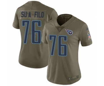 Women's Nike Tennessee Titans #76 Xavier Su'a-Filo Limited Olive 2017 Salute to Service NFL Jersey