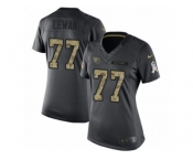 Women's Nike Tennessee Titans #77 Taylor Lewan Limited Black 2016 Salute to Service NFL Jersey