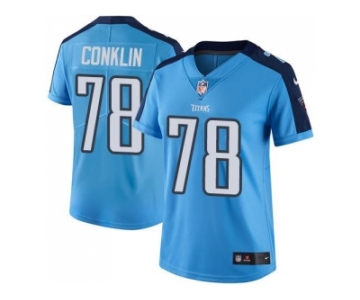 Women's Nike Tennessee Titans #78 Jack Conklin Light Blue Stitched NFL Limited Rush Jersey