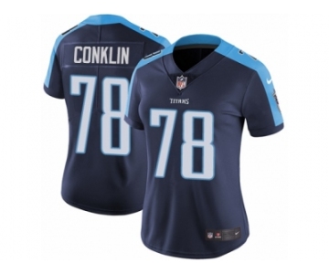 Women's Nike Tennessee Titans #78 Jack Conklin Vapor Untouchable Limited Navy Blue Alternate NFL Jersey