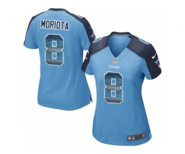 Women's Nike Tennessee Titans #8 Marcus Mariota Limited Light Blue Strobe NFL Jersey