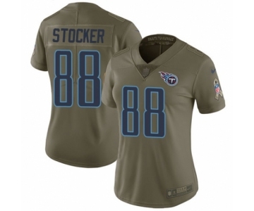 Women's Nike Tennessee Titans #88 Luke Stocker Limited Olive 2017 Salute to Service NFL Jersey