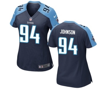 Women's Nike Tennessee Titans #94 Austin Johnson Navy Blue Alternate NFL Jersey