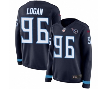 Women's Nike Tennessee Titans #96 Bennie Logan Limited Navy Blue Therma Long Sleeve NFL Jersey