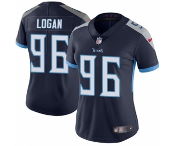 Women's Nike Tennessee Titans #96 Bennie Logan Navy Blue Team Color Vapor Untouchable Elite Player NFL Jersey