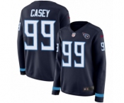 Women's Nike Tennessee Titans #99 Jurrell Casey Limited Navy Blue Therma Long Sleeve NFL Jersey