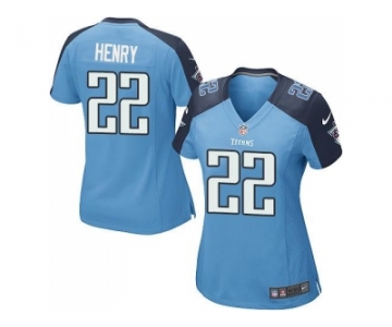 Women's Nike Titans #22 Derrick Henry Light Blue Team Color Stitched NFL Elite Jersey