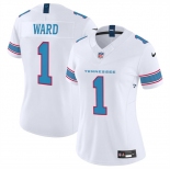 Women's Tennessee Titans #1 Cameron Ward White 2026 F.U.S.E. Vapor Limited Stitched Football Jersey