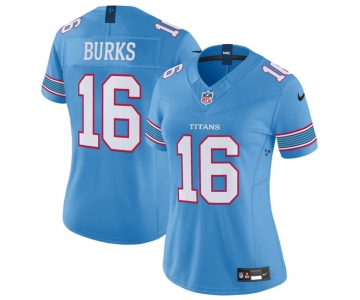 Women's Tennessee Titans #16 Treylon Burks Light Blue 2026 F.U.S.E. Vapor Limited Stitched Football Jersey