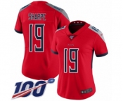Women's Tennessee Titans #19 Tajae Sharpe Limited Red Inverted Legend 100th Season Football Jersey
