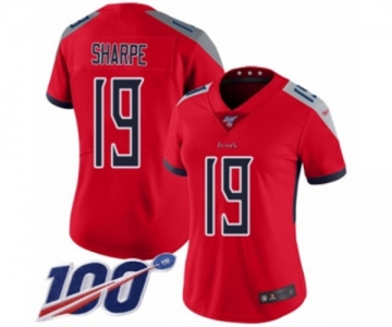 Women's Tennessee Titans #19 Tajae Sharpe Limited Red Inverted Legend 100th Season Football Jersey