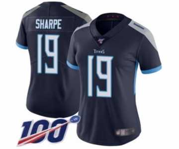 Women's Tennessee Titans #19 Tajae Sharpe Navy Blue Team Color Vapor Untouchable Limited Player 100th Season Football Jersey