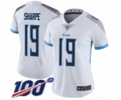 Women's Tennessee Titans #19 Tajae Sharpe White Vapor Untouchable Limited Player 100th Season Football Jersey