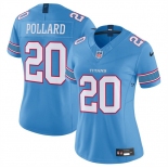 Women's Tennessee Titans #20 Tony Pollard Light Blue 2026 F.U.S.E. Vapor Limited Stitched Football Jersey