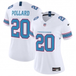 Women's Tennessee Titans #20 Tony Pollard White 2026 F.U.S.E. Vapor Limited Stitched Football Jersey Women's Tennessee Titans #20 Tony Pollard White 2026 F.U.S.E. Vapor Limited Stitched Football Jersey