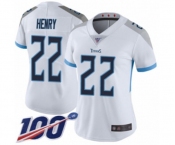 Women's Tennessee Titans #22 Derrick Henry White Vapor Untouchable Limited Player 100th Season Football Jersey