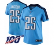 Women's Tennessee Titans #25 Adoree' Jackson Limited Light Blue Rush Vapor Untouchable 100th Season Football Jersey